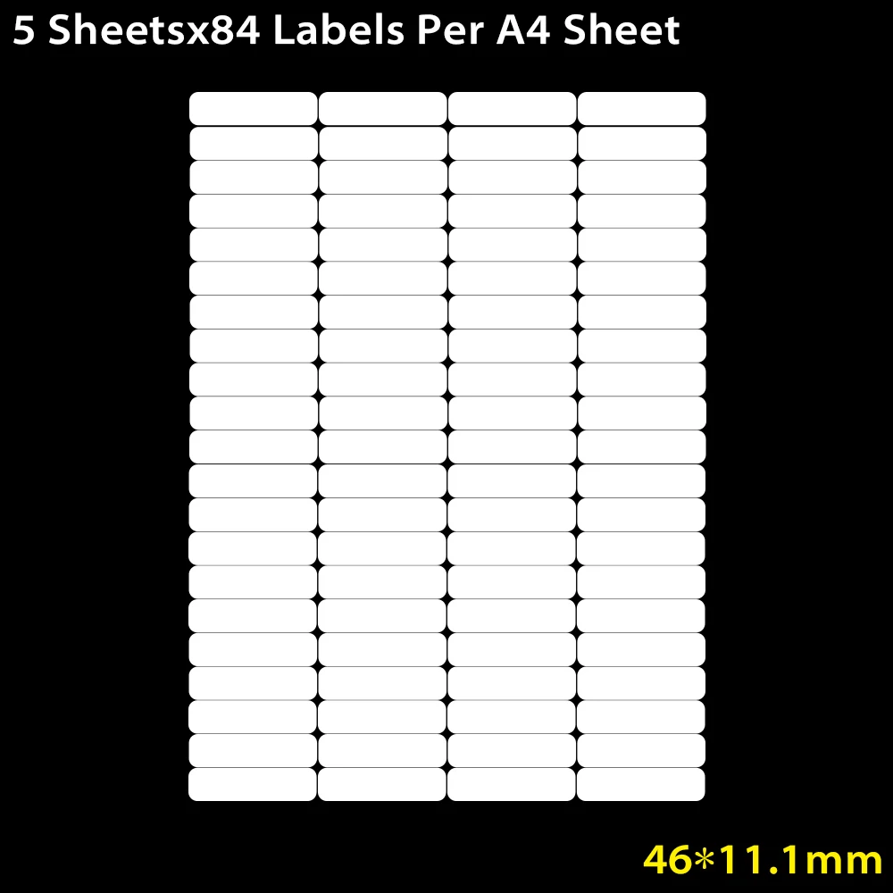 5 Sheets White A4 Address Labels Self-Adhesive Sticky Package Label for Inkjet/Laser Printer Splitting Paper Office Supplies - Цвет: 84 Labels Per Sheet