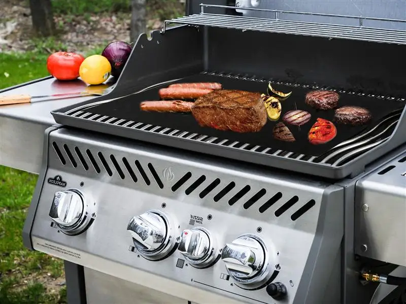 8pcs BBQ Oven Grill Mat Heat Resistant Non-Stick BBQ Grill Sheet Oven Pan Liners Baking Pad Mat