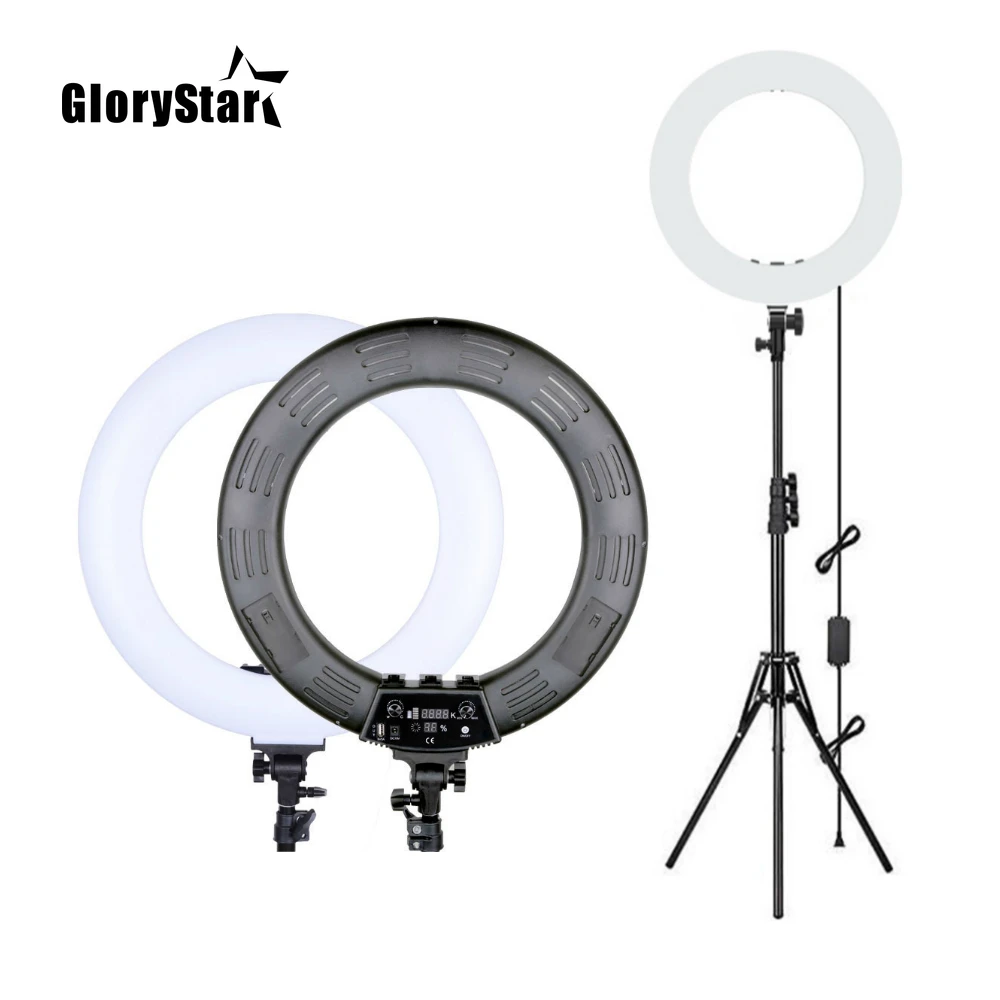 18 inch Dimmable photography ring light 480pcs led beads 60w ringlight lamp makeup tripod batteries rechargeable battery | Электроника