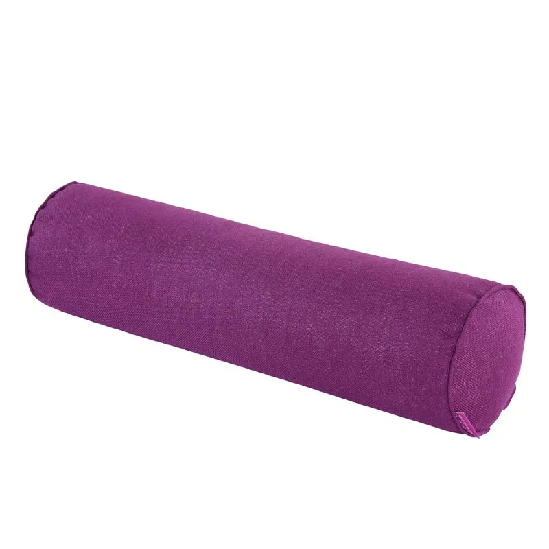 Cotton and Linen Strip Pillow Cylindrical Bed Sleeping Waist Cushion Pillow Removable and washable Boyfriend Candy Color Bolster - Цвет: purple