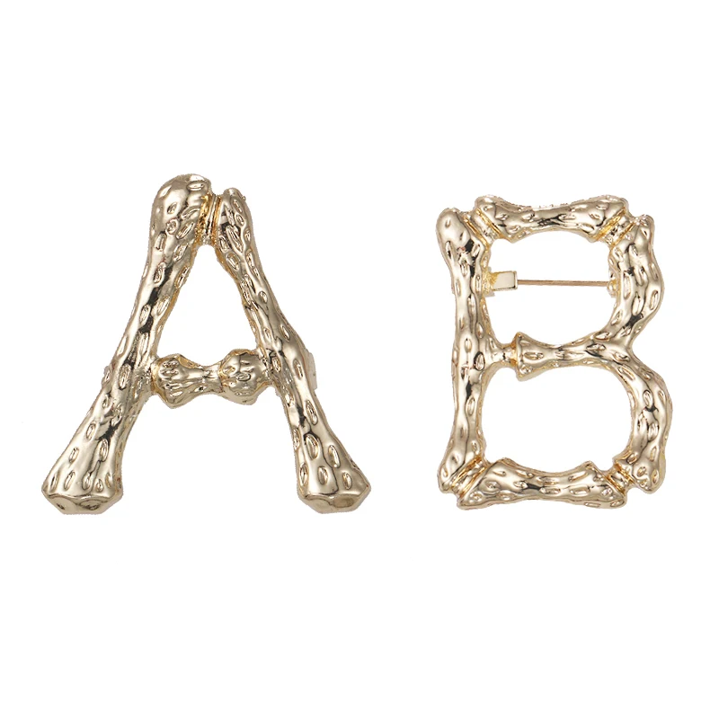 WEIMANJINGDIAN-Brand-New-Arrival-Set-of-2-PCS-Letter-A-and-Letter-B-Alloy-Metal-Brooch