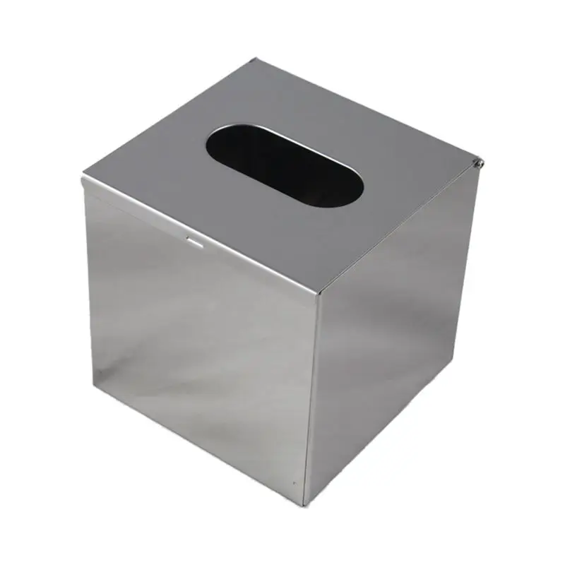 

Stainless Steel Handkerchief Dispenser Cosmetic Towel Tissue box - Silver