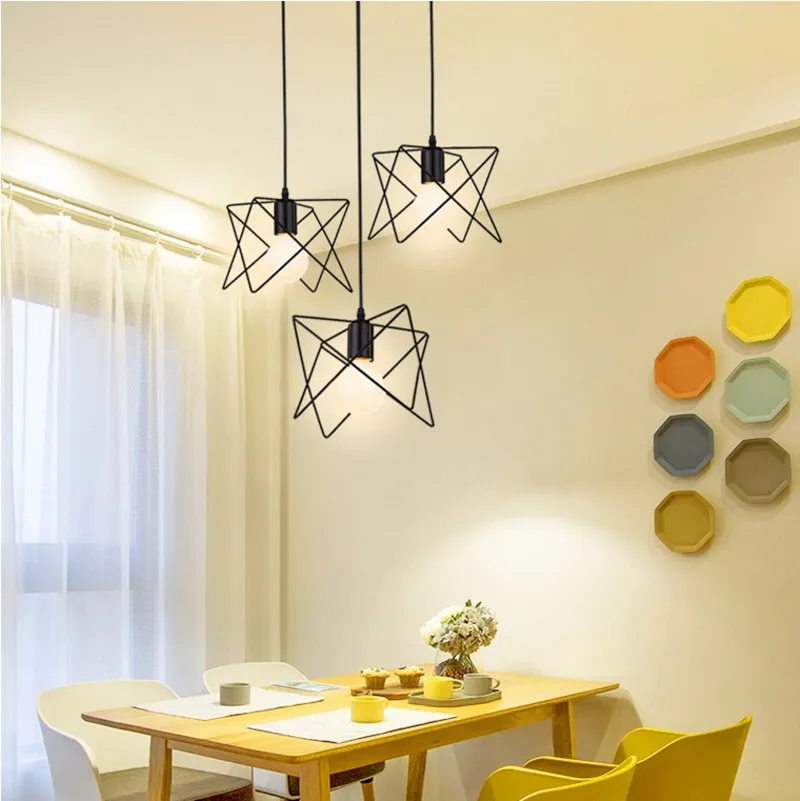 

Creative Small Droplight Single-head Wrought Iron Table Hallway Corridor Bar Counter Lamps Simple Long Platter round Plates Comb
