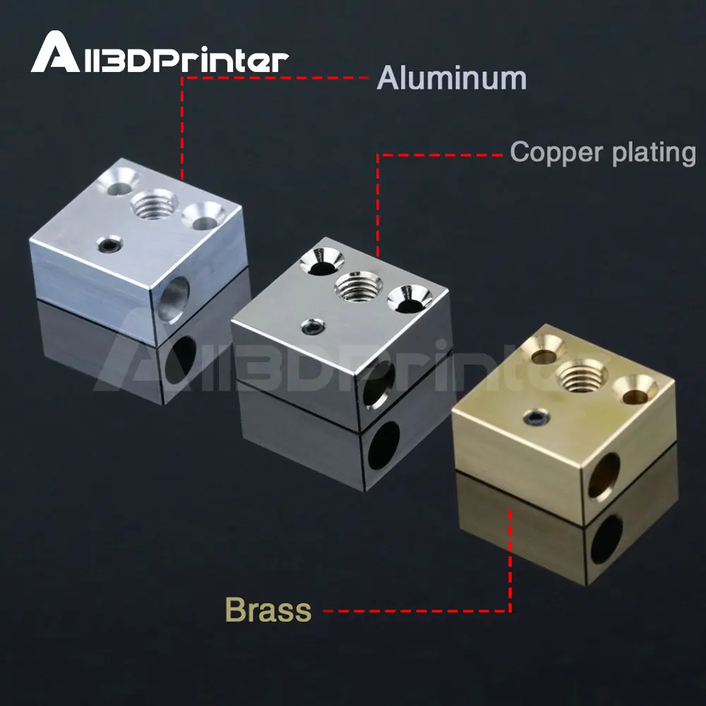 

CR10/Ender3 Heated Block Aluminum / Brass / Plated Copper Heated Block Ender3/V2 Ender5 3D Printer Hotend