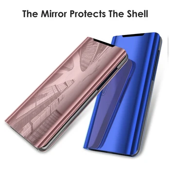 

For Samsung S20 Plus Smart Flip Leather Case With Galvanized Electroplated Mirror Cover