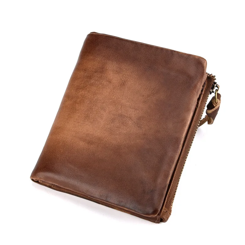 

AliExpress Hot Selling MEN'S Wallet Anti-Theft Brush Anti-RFID First Layer Leather Wallet