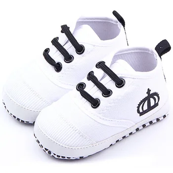 

Spring Autumn Baby Shoes First Walkers Baby Boys White/Red Soft Sole Crib Shoes Girls Cotton Sneaker Prewalker