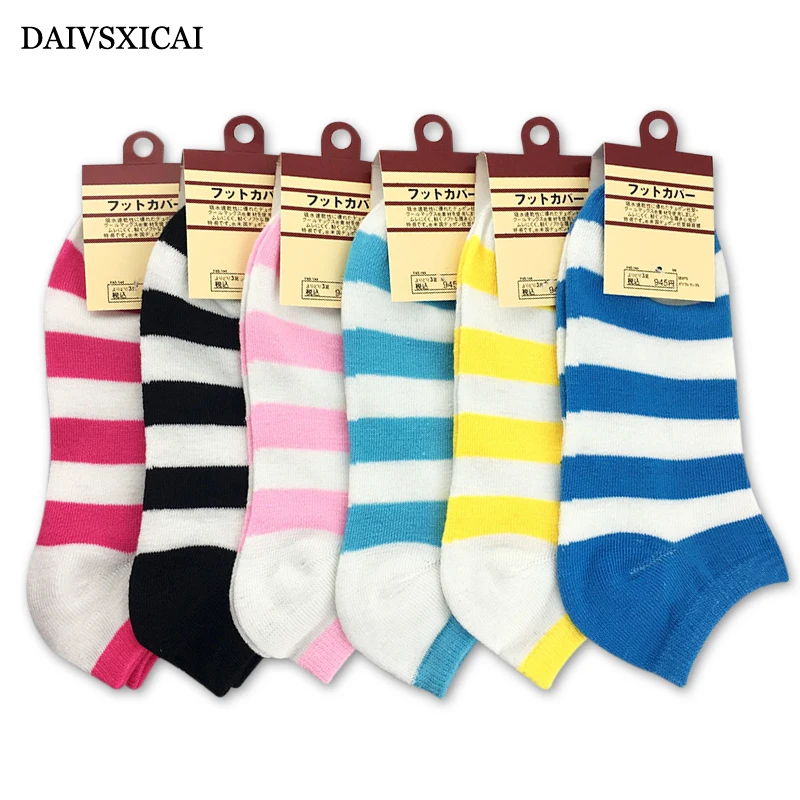 5 пара/лот = 10 штук полиэстер из хлопка с глубоким вырезом полосатые женские носки модные летние повседневные носки невидимые женские