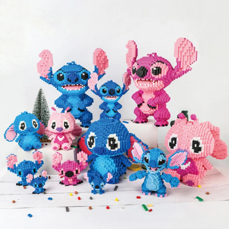 2300pcs+ Stitch Diamond Building Blocks Micro Lilo &amp Figure Angel Cute 3D Model Mini Bricks Toys kids gift 21823 | Игрушки и хобби