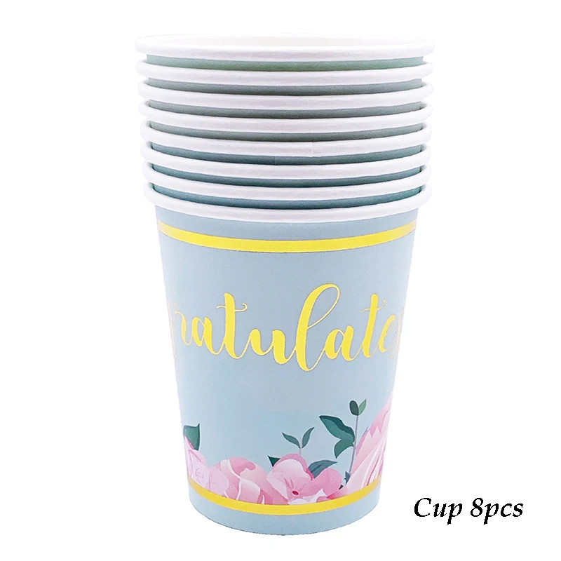 cup 8pcs Вечеринка «будущая Невеста» одноразовая посуда золотой фольги бумажный стаканчик, тарелка салфетки Свадебные курица холостяк вечерние сувениры украшения - Цвет: cup 8pcs
