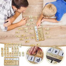 Sign Language Learning Puzzle Board Letter Sign Board Reusable Wooden Alphabet for Children Sign Language Learning Enlightenment