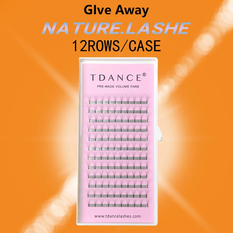 

TDANCE nature lashes Premade Volume Fans idividual eyelashes extension 16-17mm Short stem softmake up tools