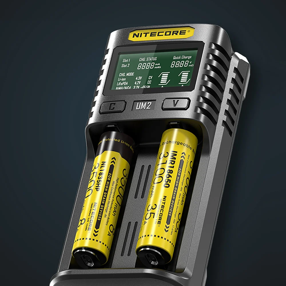 NITECORE UM2 автоматический универсальный быстрый смарт USB ЖК-дисплей батарея