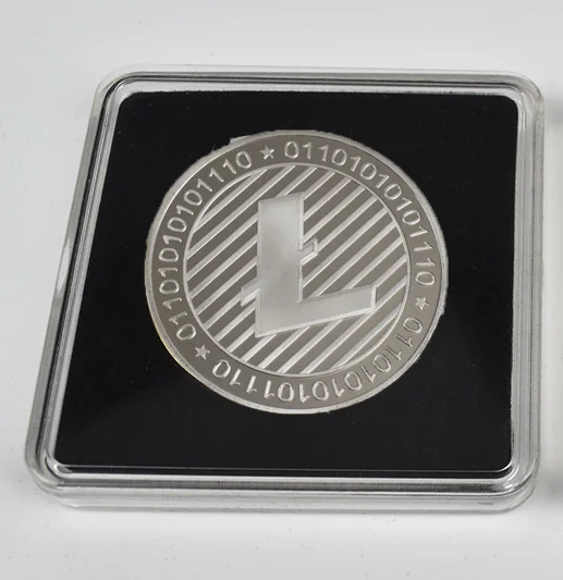 silver LTC with case Позолоченные физические битконы Casascius Бит монета BTC Litecoin пульсация Eth художественная коллекция прозрачная акриловая упаковка монета - Цвет: silver LTC with case