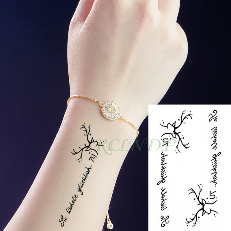 Водостойкая временная татуировка наклейка рога слова, буквы предложения татуировки наклейки s флэш-тату поддельные татуировки для детей мужчин wo men