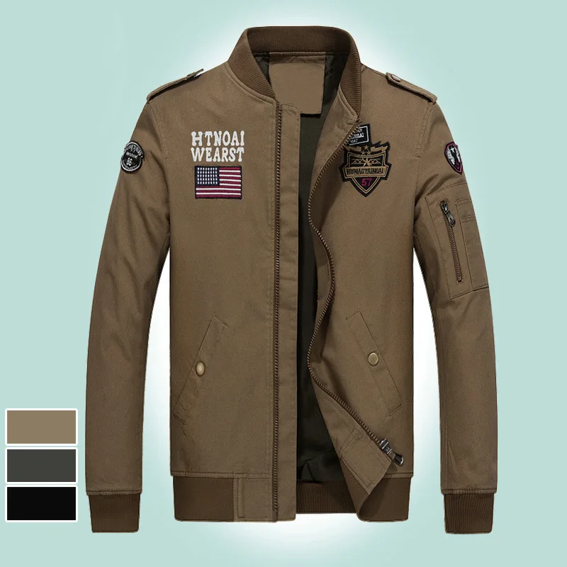 

2018 Autumn And Winter Air Force One Casual Jacket Outdoor Large Size Men'S Wear Pure Cotton Men's Jacket 1718
