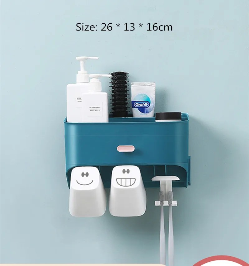 Настенная подставка для зубных щеток для ванной комнаты, монтируемая стойка для зубных щеток, стойка для хранения, милая многофункциональная зубная щетка, держатель 4059