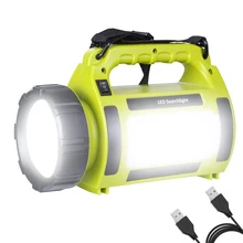 

High Power LED Rechargeable Search Light Long Use Lantern Water Resistant 2 side night light lamp Outdoor Camping Spotlight 80W