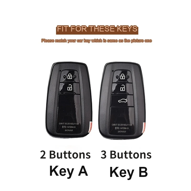Nuovo caso chiave dell'automobile di cuoio copertura completa Shell per Toyota Prius Camry Corolla CHR C-HR RAV4 Land Cruiser Prado portachiavi accessori - H2bae6f450891483c8ecaa421f170eeabn