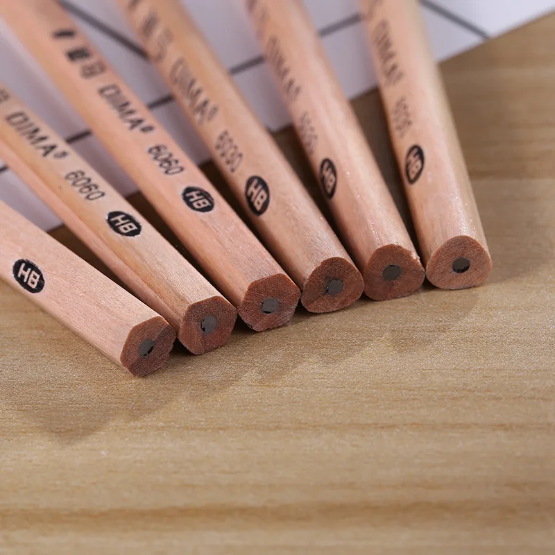 50 шт./баррель HB карандаш деревянные студенческие ручки для письма Детские Канцелярские Принадлежности Набор экологически чистые нетоксичные бревна penci - Цвет: Triangle White Wood