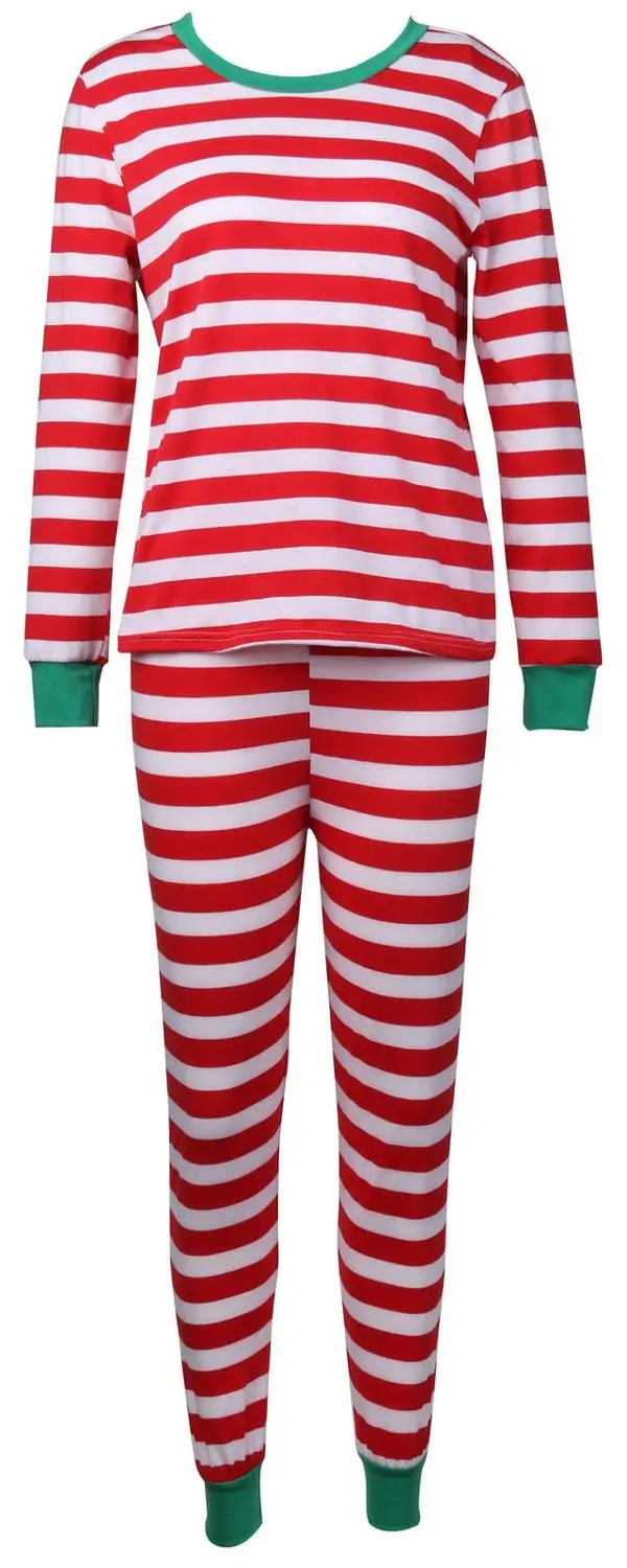 Mother Red 2pcs XL Рождественские пижамы для всей семьи из 2 предметов пижамные комплекты хлопковая одежда для сна для папы, мамы и детей одежда для сна в красно-зеленую полоску, в Великобритании - Цвет: Mother Red 2pcs XL