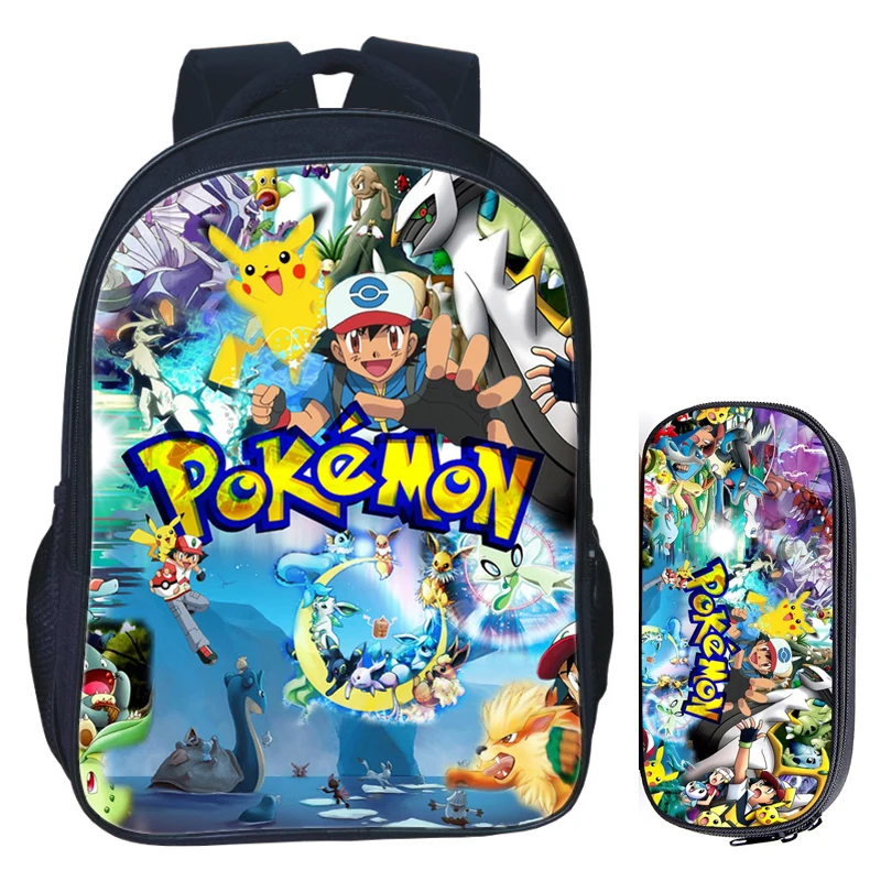 16 дюймов Pokemon Haunter Eevee Bulbasaur, школьная сумка для детей, рюкзак для мальчиков и девочек, детские школьные наборы, сумка-карандаш, школьная сумка для малышей