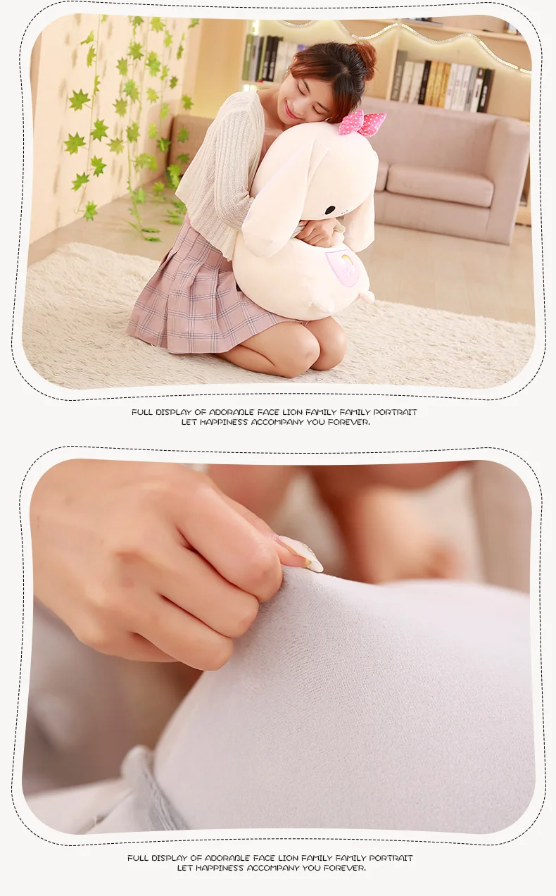 Большой Kawaii Кролик Лолита Loppy Lover вниз хлопок подушка кукла Святого Валентина детские игрушки