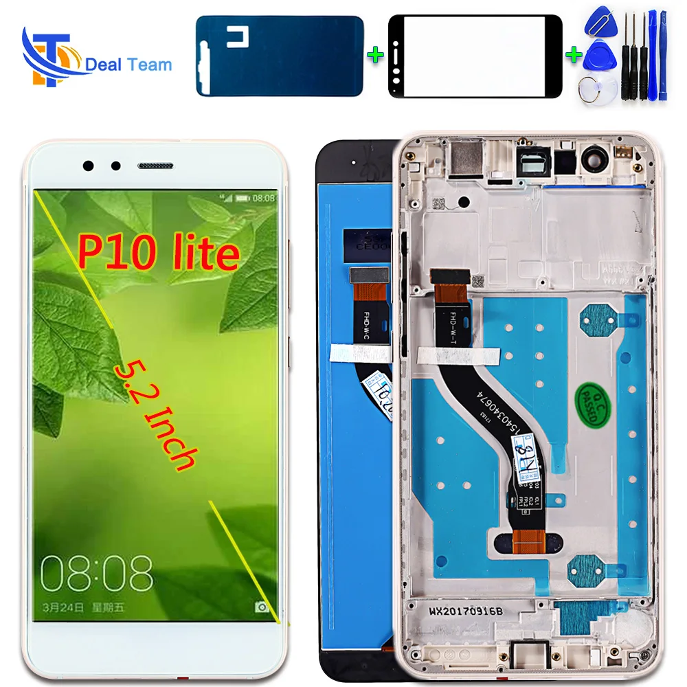 ЖК дисплей для Huawei P10 Lite 5 2 дюйма IPS сенсорный экран дигитайзер в сборе 1920*1080