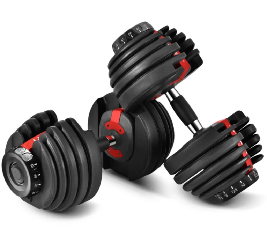 US $130.00 Free Shipping Adjustable Dumbbell Set 525lb 24kg Workout Weight Lifting Muscle Exercise Gym Fitness Equipment