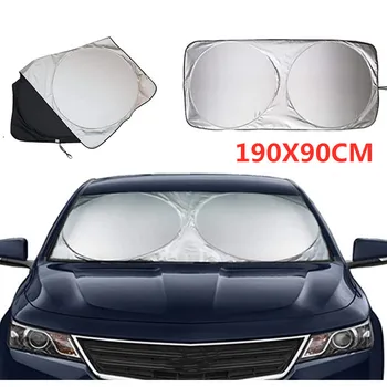 190x90CM Universal UV Protection Shield  Front Rear Car Window Sunshade Sun Shade Visor Windshield Cover Auto Car  Anti Snow Ice 1