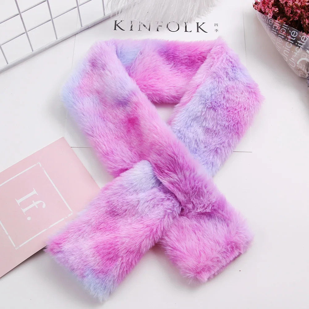 Scsech Winter Hot Children Gradient Scarves Unicorn Earmuffs Pompom Plush Thick Warm Baby Girls Boys Bib Kids Wholesale HAC14 (6)
