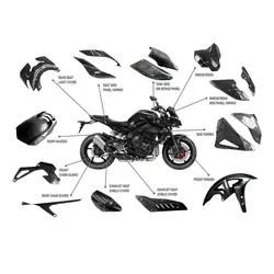 12 шт. Pre-Preg 2x2 Twill Weave 100% углеродное волокно подходит для Yamaha MT10 2016 2017 2018 весь Кузов обтекатель Крышка Набор