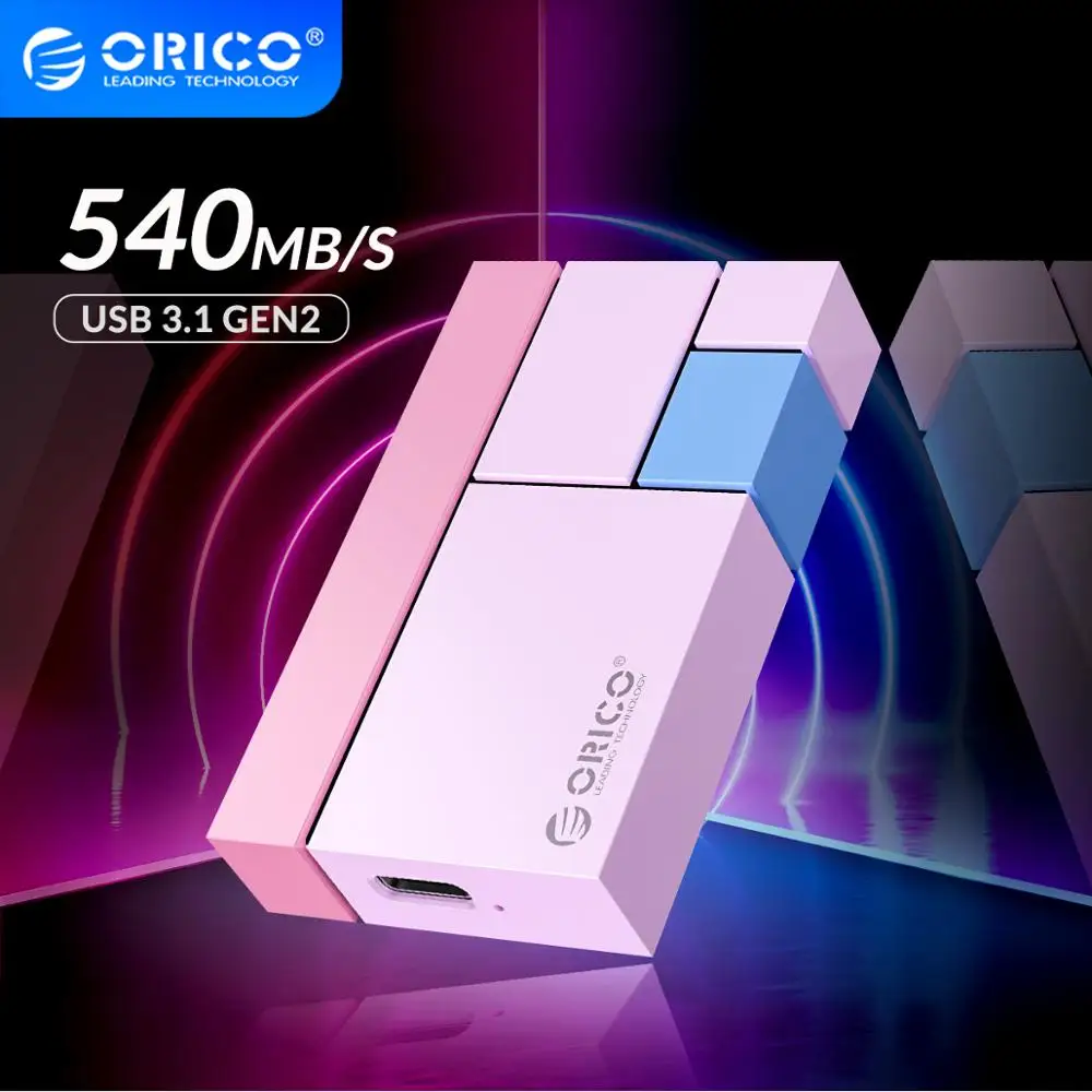 

ORICO Chroma External SSD Hard Drive 1TB 500GB 250GB Mini Portable SSD USB C 3.1 Gen2 Colorful Solid State Drive for Woman Lady