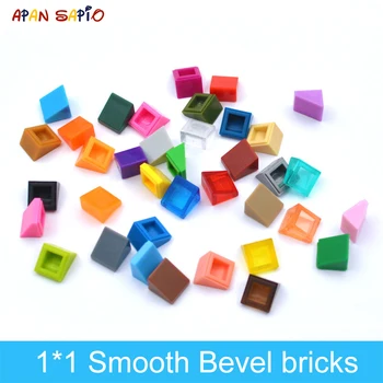 

400pcs DIY Building Blocks Figure Smooth Bevel Bricks 1x1 Educational Creative Toys for Children Size Compatible With 54200