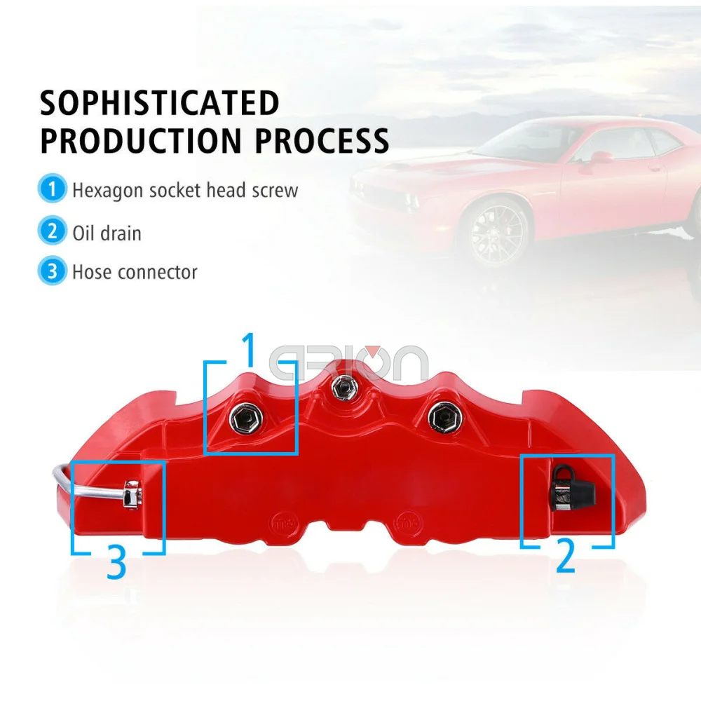 ABS пластик Авто 3D слово стиль дисковый тормозной суппорт Чехлы передние и задние Размер M+ S 4 шт./партия Стайлинг автомобиля