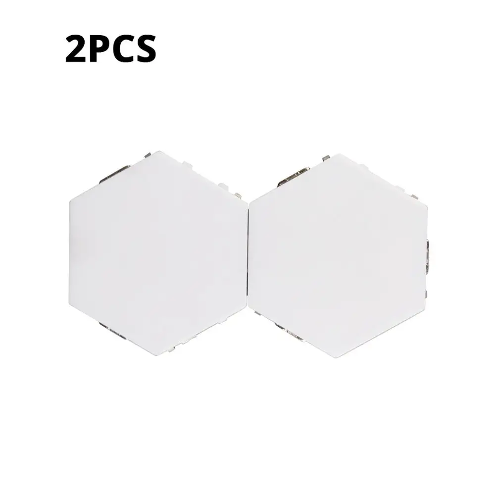 2pcs Сенсорный настенный светильник с шестигранником, светодиодный квантовый светильник, сделай сам, магнитный креативный светильник для спальни, украшение для дома, настенный светильник - Цвет абажура: 2pcs