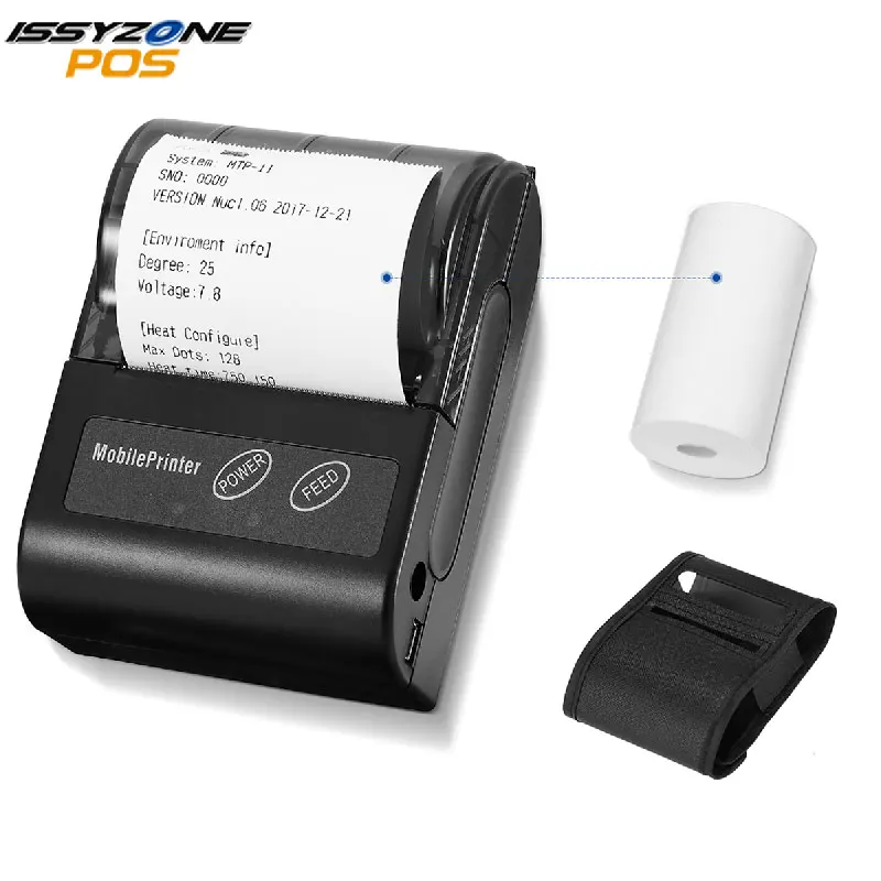 

ISSYZONEPOS Bluetooth Receipt Printer 58MM Portable POS Mini Printer Thermal Bill Taxi Printer 58mm For Android iOS Windows