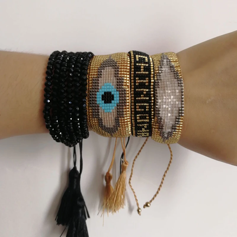 SHINUS BOHO MIYUKI браслет из бисера для женщин MIYUKI Joyeria Турецкий Дурной глаз браслет мужские ювелирные изделия Pulseras Mujer ручной работы - Окраска металла: MIYUKI-27