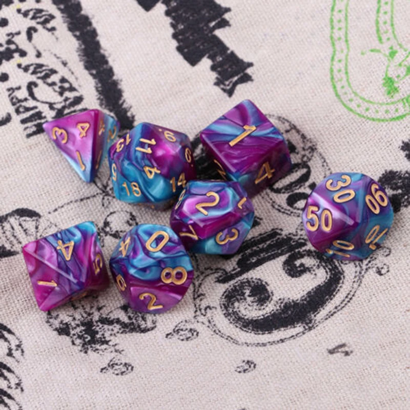 РПГ игральные кости DND доска ролевые игры вечеринки Кемпинг принадлежности для барбекю 7 шт