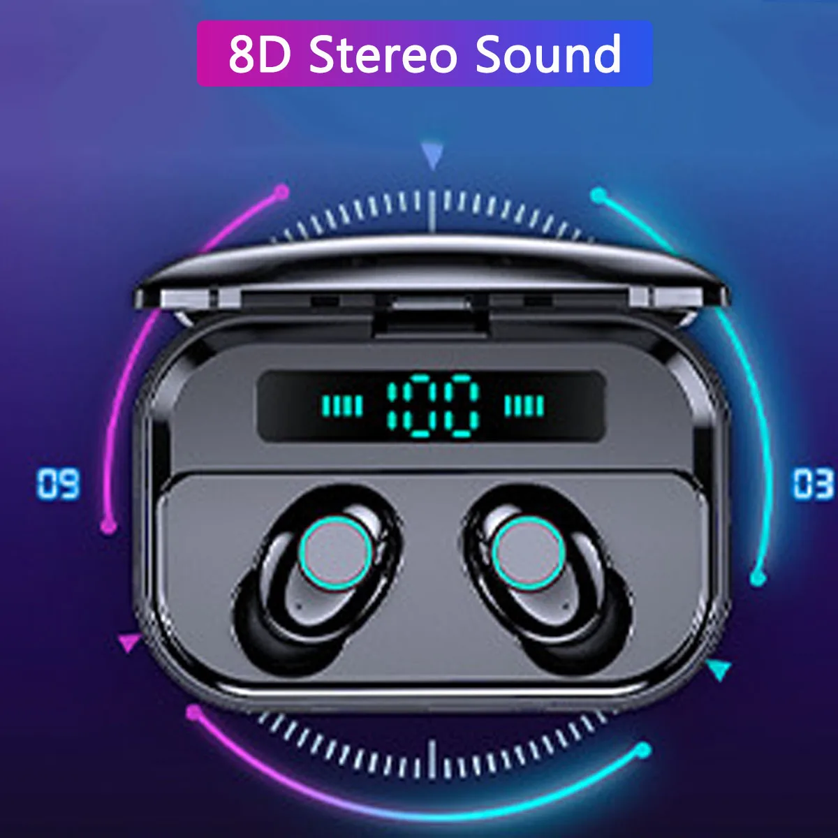 TWS bluetooth 5,0 наушники СВЕТОДИОДНЫЙ Дисплей True беспроводной 8D стерео 2200 мАч водонепроницаемые спортивные наушники гарнитура с микрофоном для телефона