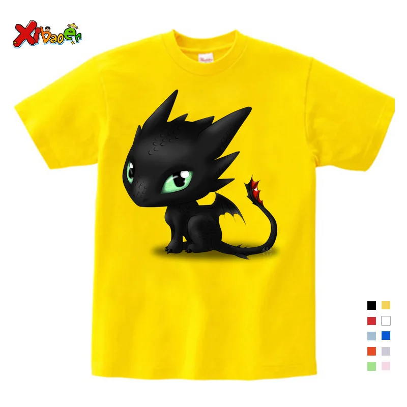 T-shirt Толстовки с капюшоном с принтом «Как приручить дракона» для мальчиков и девочек; Детские забавные зимние белые толстовки с длинными рукавами - Цвет: T-shirt