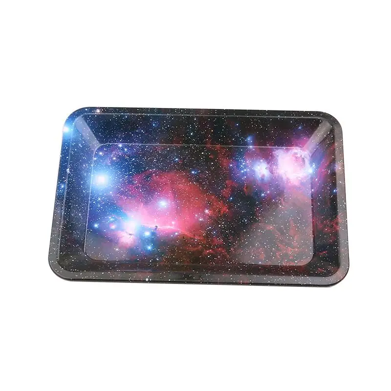 

Hot Sale Starry Sky Tobacco Rolling Tray Storage Plate Discs For Smoke Bob Marley Weed Herb Grinder Cigarette Container Tray New