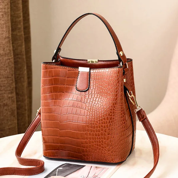 Brown HJPHOEBAG модная крокодиловая сумка через плечо для женщин, сумка через плечо, дизайнерские женские сумки, роскошная сумка из искусственной кожи, сумка-мешок YC254 - Цвет: Brown