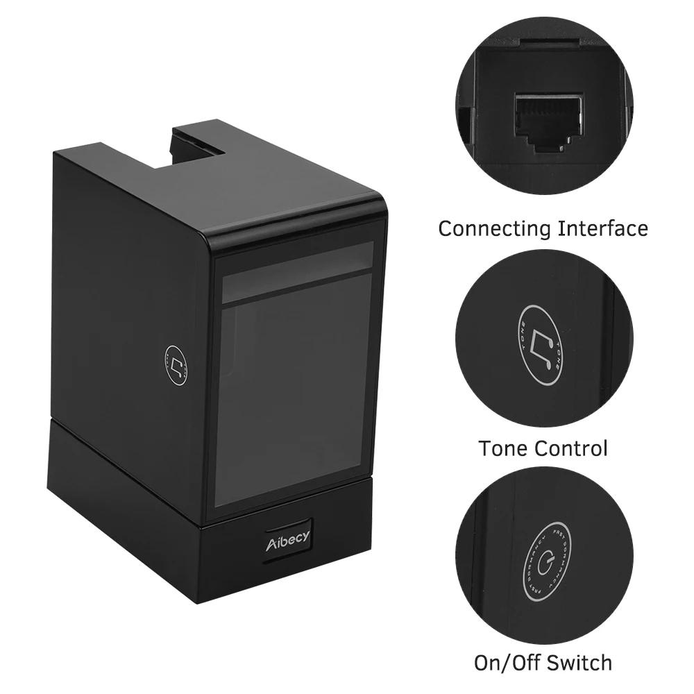 Aibecy Hands-free проводной 1D 2D QR сканер баркодера всенаправленный настольный считыватель штрих-кодов сканирующая платформа мобильный платеж