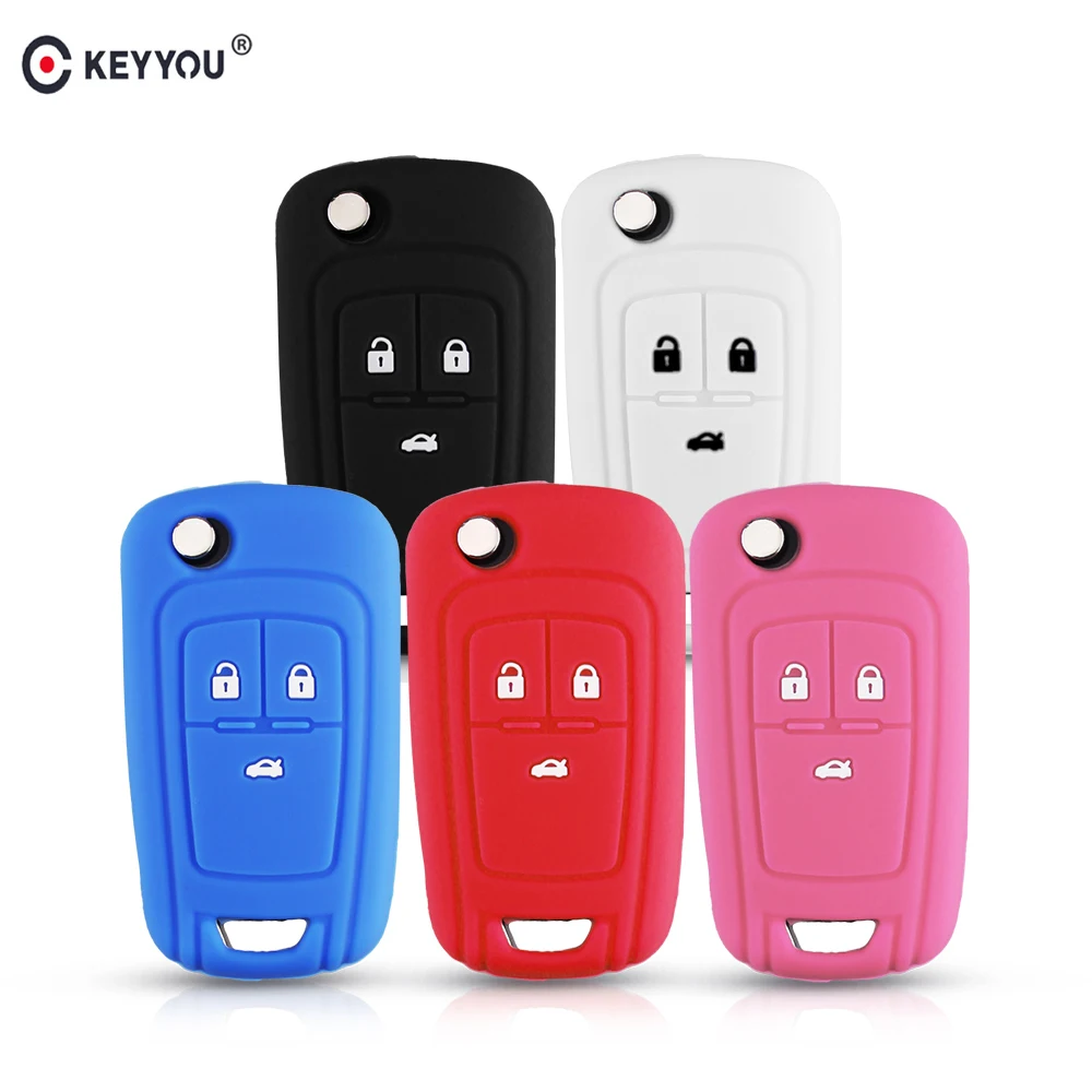 Чехол для автомобильных ключей KEYYOU силиконовый 3 кнопки 50 шт. | Автомобили и