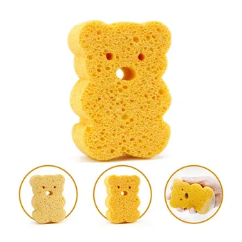 

4Pcs Cute Kids Infant Cartoon Take Shower Baby Bath Sponge Brushes Faucet Wash Bath Brushes Tool Rubbing Body Sponge Accessories