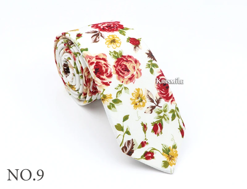 Neue 100% Baumwolle Floral Herren Krawatte Schöne Blume Schmale Dünne 6CM Krawatte Für Hochzeit Party Casual Herren Anzüge druck Hals Krawatten – Detail 12