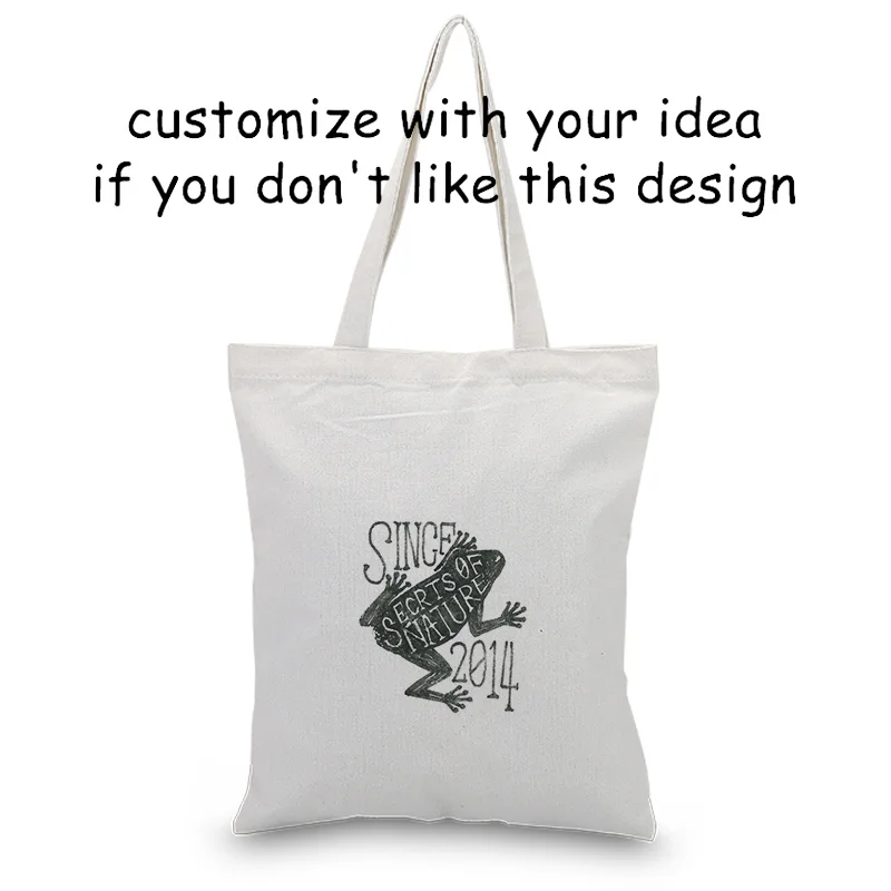 Ретро-сумка для ежедневного использования на заказ Печать Логотип Сумка холст хозяйственная сумка эко многоразовая утилизация текст DIY