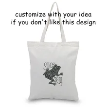Ретро-сумка для ежедневного использования на заказ Печать Логотип Сумка холст хозяйственная сумка эко многоразовая утилизация текст DIY