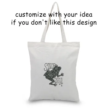 

RETRO Tote Bag Daily Use Custom Print Logo Handbag Canvas Shopping Bag Eco Reusable Recycle Text DIY